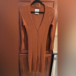 Abercrombie & Fitch ribbed button down sweater dress size M